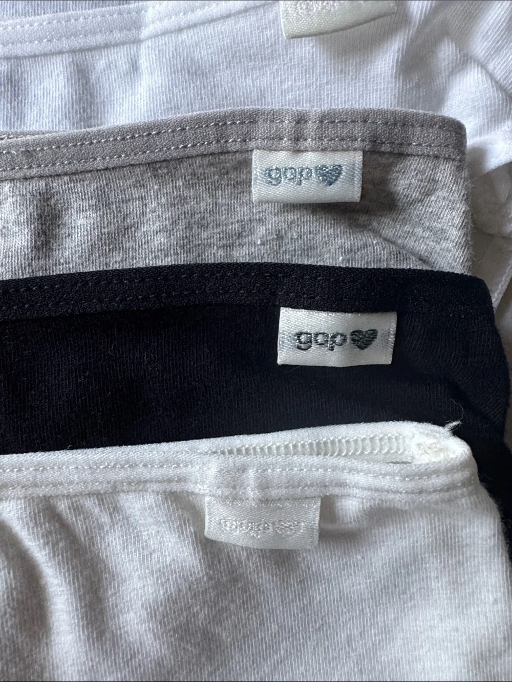 Gap - Girls Cotton Bikini Briefs - White, Black & Gray - Multipack - 6pck